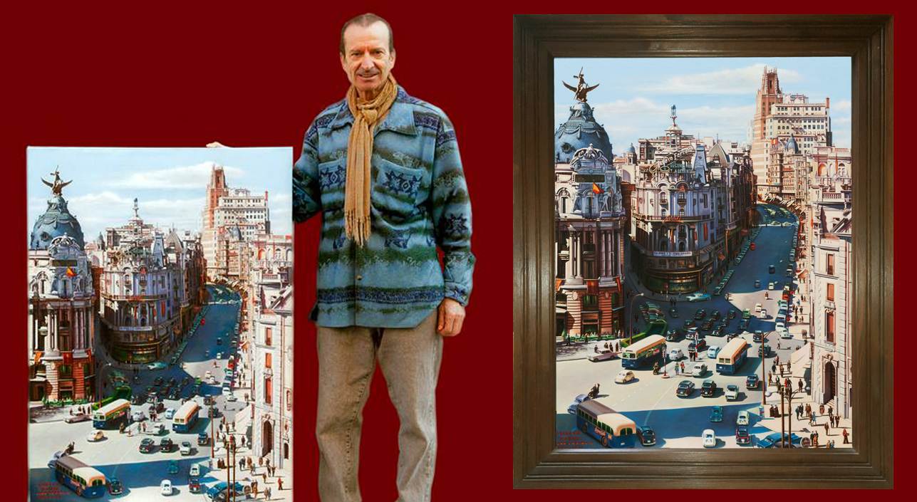 La Gran Vía de Madrid (1973-1974). Autor: Juan Castro Carmona. Medidas: 84 x 112 cm